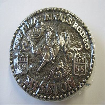 1988 Hesston/National Finals Rodeo Commemorative Belt Buckle -- Bull Riding