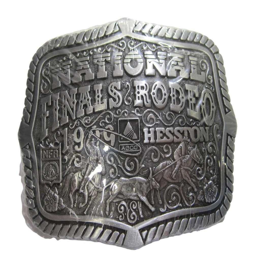 1999 Hesston National Finals Rodeo Belt Buckle -- New in Original Packaging