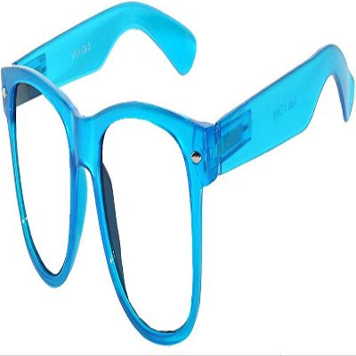 Classic Vintage Sunglasses Clear Lens Blue Frame UV Protection