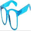 Classic Vintage Sunglasses Clear Lens Blue Frame UV Protection view 1