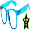 Classic Vintage Sunglasses Clear Lens Blue Frame UV Protection view 2