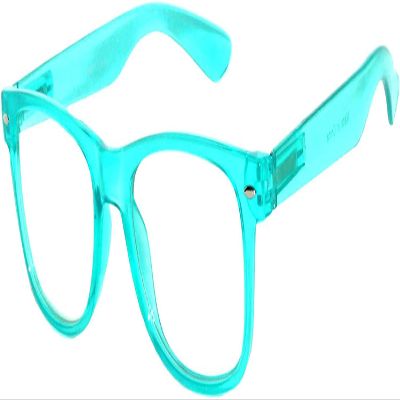Classic Vintage Clear Lens Sunglasses Turquoise Frame Retro Style