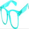 Classic Vintage Clear Lens Sunglasses Turquoise Frame Retro Style view 1