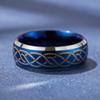 THREE KEYS JEWELRY Mens Charming Jewelry Laser Celtic Knot Tungsten 8mm Wedding Carbide Blue Ring Band for Men Engagement/Personlized Ring/Customized Ring 14 view 2