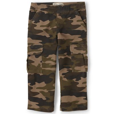 The Children's Place Boys Pull on Cargo Pants,Olive Camo Single,12