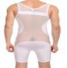 Cedir Men's Splice Wrestling Singlet Boxer See Through Leotard Bodysuit Swimwear L White view 2
