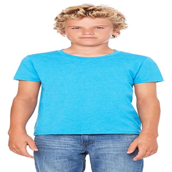 Bella + Canvas Youth CVC Jersey T-Shirt,NEON BLUE,S