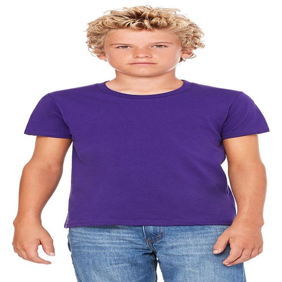 Bella + Canvas Youth Jersey T-Shirt,TEAM PURPLE,M