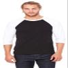 Bella Canvas 3/4-Sleeve Baseball Tee Black/White view 1