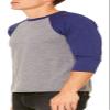 Bella Canvas 3/4-Sleeve Baseball Tee Black/White view 2