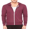 Bella Canvas Men's C3939 Unisex Triblend Full-Zip Lightweight Hoodie X-Small Maroon Triblend view 1