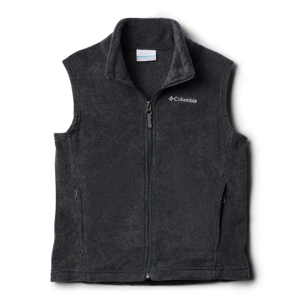 Columbia Youth Boys Steens Mtn Fleece Vest, Charcoal Heather, Small