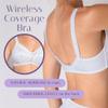 LeSensuel Lace Full Coverage Wireless Bra - Comfortable Supportive Bra with Wide Wings Beige view 3