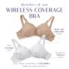 LeSensuel Lace Full Coverage Wireless Bra - Comfortable Supportive Bra with Wide Wings Beige view 4
