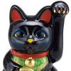 Maneki Neko Black Long Oval Cat No. 7 (Left Hand) [15 x 15 x 23.3cm] Tokoname-yaki Reference Photo Will be No. 8 No. 3 to No. 7 are Hand-Painted Beard 8. view 2