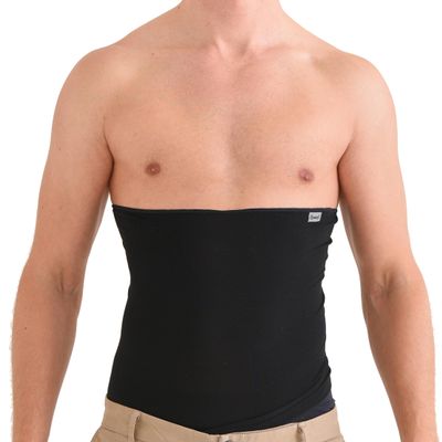CHARM Stomach Wrap Japanese Haramaki - Mens Belly Warmer Womens Postpartum & Maternity Belt Black