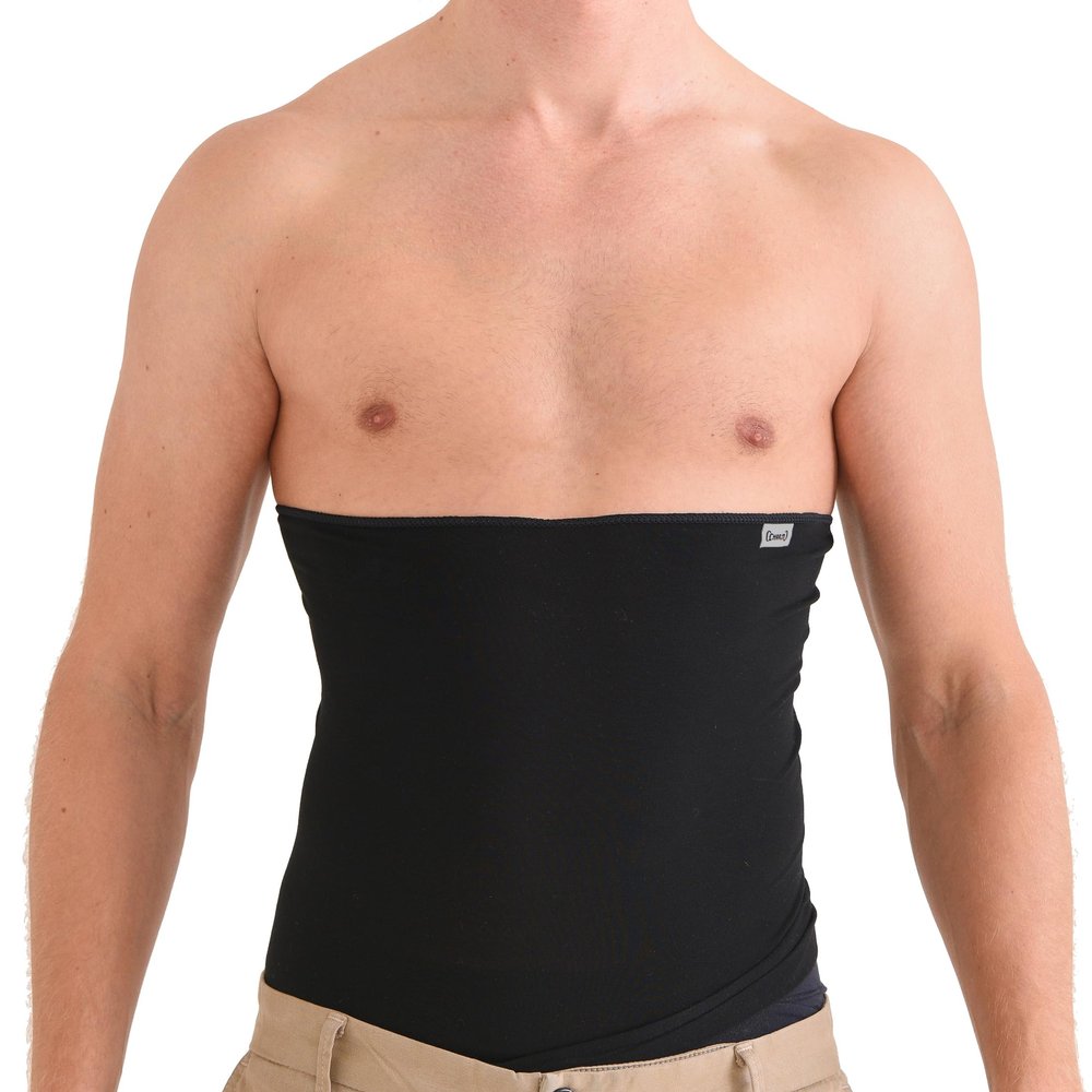 CHARM Stomach Wrap Japanese Haramaki - Mens Belly Warmer Womens Postpartum & Maternity Belt Black