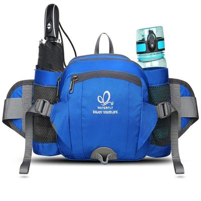 WATERFLY Fanny Pack Waist Bag: Fannie Pack 2 Water Bottle Holders Lumbar Belt Hiking Walking Running Jogging Camping Large Woman Man (Bottle Not Included)