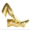 Seeksmile Unisex Shiny Metallic Spandex Skintight Stocking (40 CM, Gold) view 1