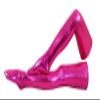 Seeksmile Unisex Shiny Metallic Spandex Skintight Stocking (40 CM, Rose Red) view 1