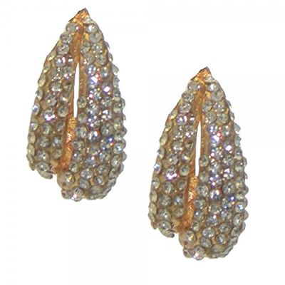 JULIETTE gold plated crystal clip on earrings