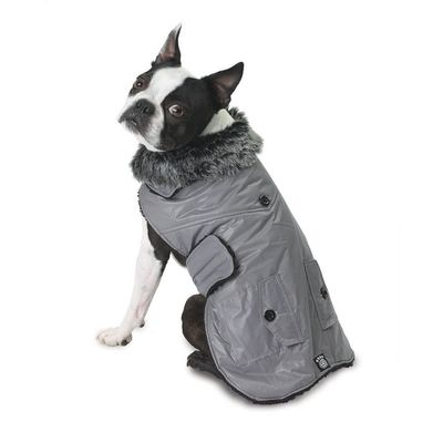 Animal World Boston Grey Dog Parka Vest - Large