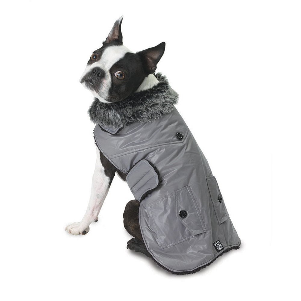Animal World Boston Grey Dog Parka Vest - Large