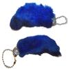 2 Pieces of the Blue Color Novelty Real Rabbit Foot Key Chains view 1