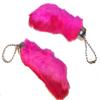 2 Pieces of Pink Color Novelty Real Rabbit Foot Key Chains view 1