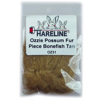 Hareline Fly Tying Ozzie Possum Fur Piece - Bonefish Tan