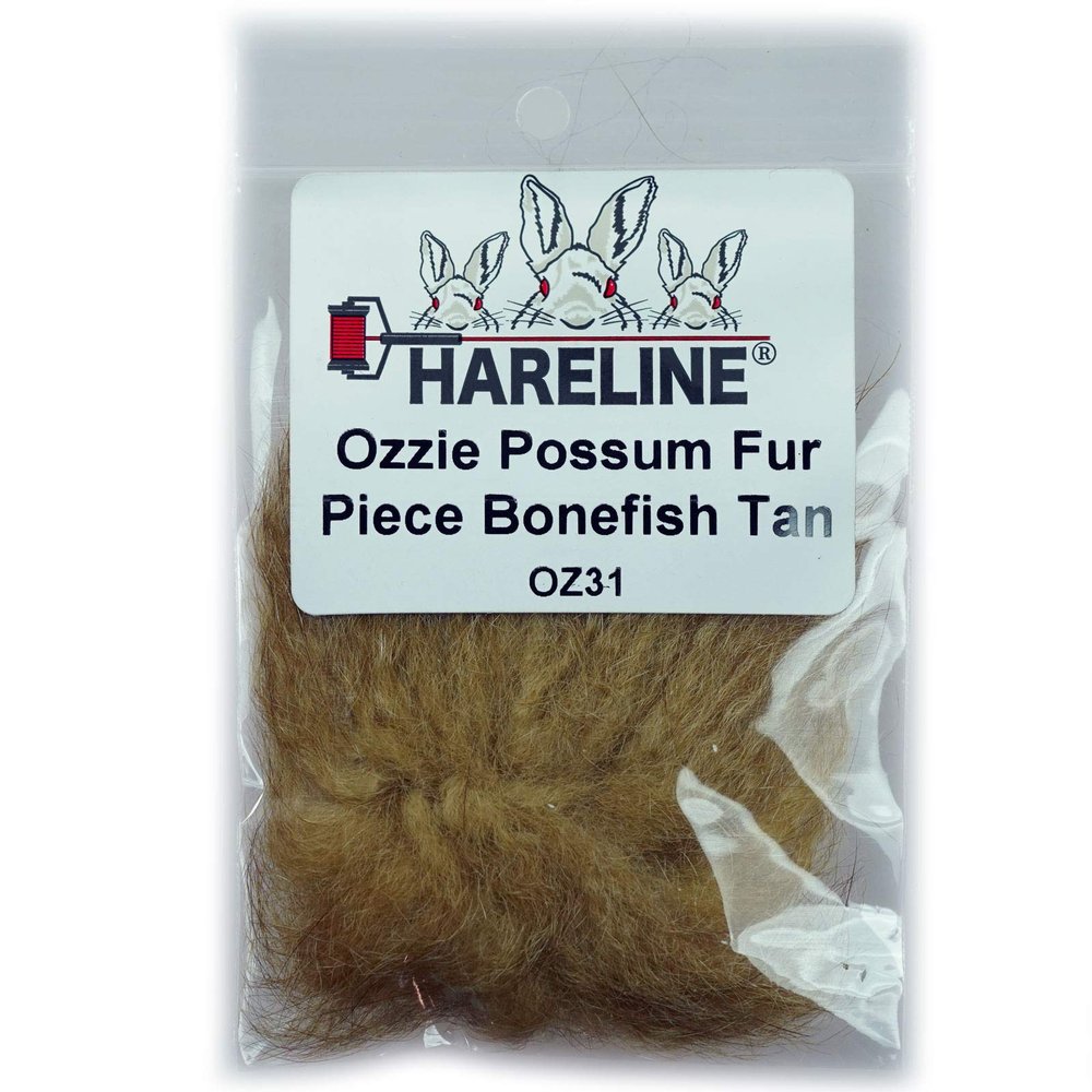 Hareline Fly Tying Ozzie Possum Fur Piece - Bonefish Tan