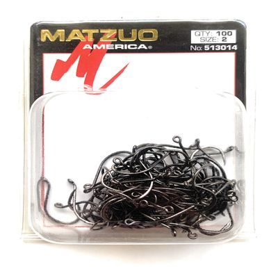 100 Matzuo Black Nickel Beak Octopus Hooks Size 2