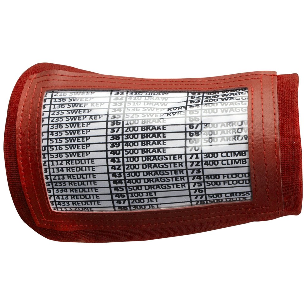 ADAMS USA Football Wristband Playbook Single View, Scarlet