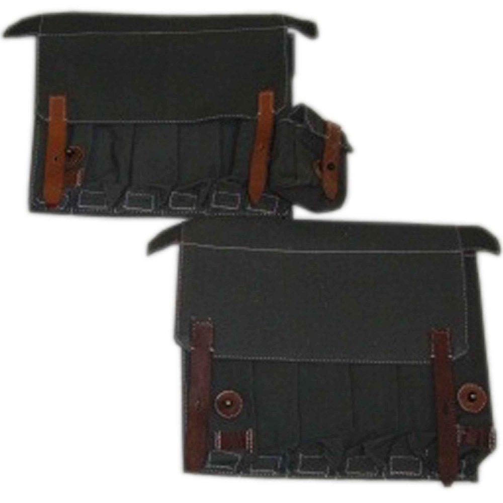 warreplica Fallschirmjger 6-Cell MP-40 Ammo Pouch, Reproduction, Durable Leather, Authentic WWII German Paratrooper Design for MP-40 Magazines.