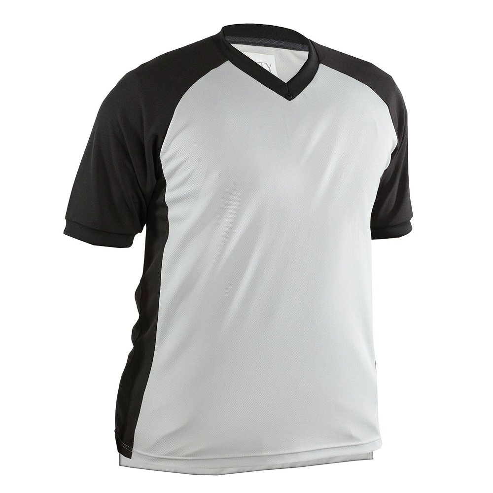 Smitty Comfort Tech Performance Mesh V Neck Shirt, Black Raglan Sleeve/Side Panel, 4X-Large