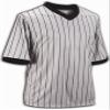 Smitty Comfort Tech Performance Mesh Grey Pinstripe V Neck Shirt, Medium view 1