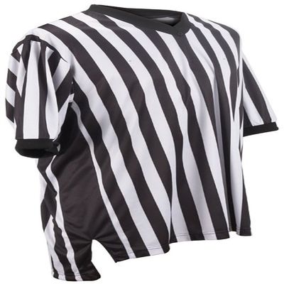 Adams USA Smitty Performance Interlocking Elite Side Panel V-Neck Referee Shirt (Black/White, 3X-Large)
