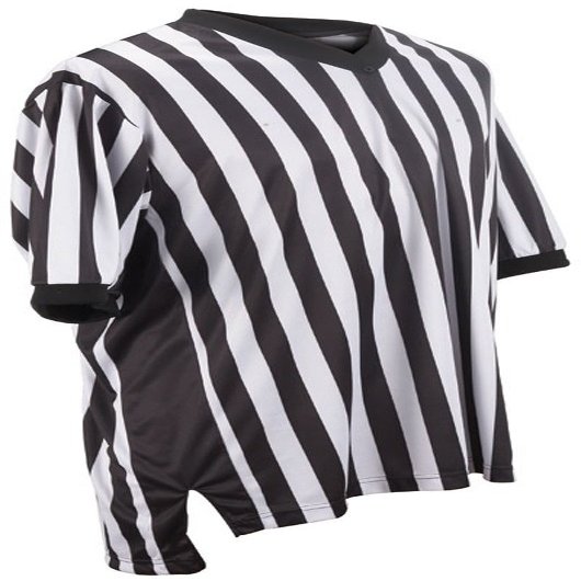 Adams USA Smitty Performance Interlocking Elite Side Panel V-Neck Referee Shirt (Black/White, 3X-Large)