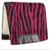 32 X 32 Zebra Print Saddle Pad New Zealand Wool with Kodel Fleece (Pink Zebra) view 1
