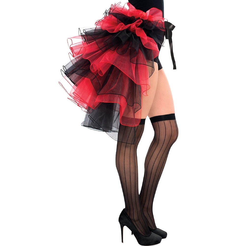 Adult Tie-On Bustle Costume Accessory - One Size, Black/Red - 1 Pc.