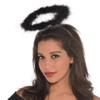 Black Marabou Halo - Standard Size (1 Count) - Adjustable, Soft, & Feather-Light Party Costume Accessory view 1