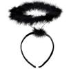 Black Marabou Halo - Standard Size (1 Count) - Adjustable, Soft, & Feather-Light Party Costume Accessory view 2