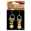Elegant Gold Goddess Dangling Earrings - 5.75" x 3.75", 1 Pair - Ideal for Cosplay, Themed Parties & Dress-ups view 1