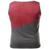 Asymmetrical Color-Block Contrast Tank Tops Red Charcoal Size S view 2