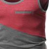 Asymmetrical Color-Block Contrast Tank Tops Red Charcoal Size S view 3