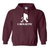 City Shirts I Believe Sasquatch Bigfoot Yeti Funny Sweatshirt Hoodie (Small, Maroon) view 1