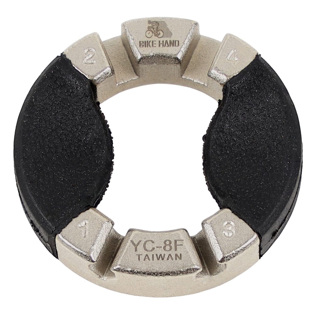 BIKE HAND Diamond-Shaped Slot Spoke Wrench - 4 Sizes in 1 Tool - Adjust 3.2mm/3.3mm/3.5mm/4.0mm Nipples - Lightweight & Portable