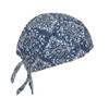 CTM Men's Cotton Unlined Paisley Biker Do Rag Cap, Navy view 1