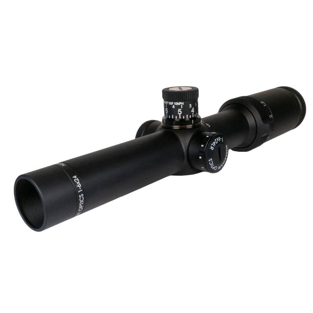 Huskemaw Tactical Series 1-6x24 Second Focal Plane 30mm Tube Diameter Hunting Long Range Scope w/HuntSmart Reticle