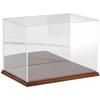 Plymor Clear Acrylic Display Case with Hardwood Base (Mirror Back), 12" W x 8" D x 8" H view 1